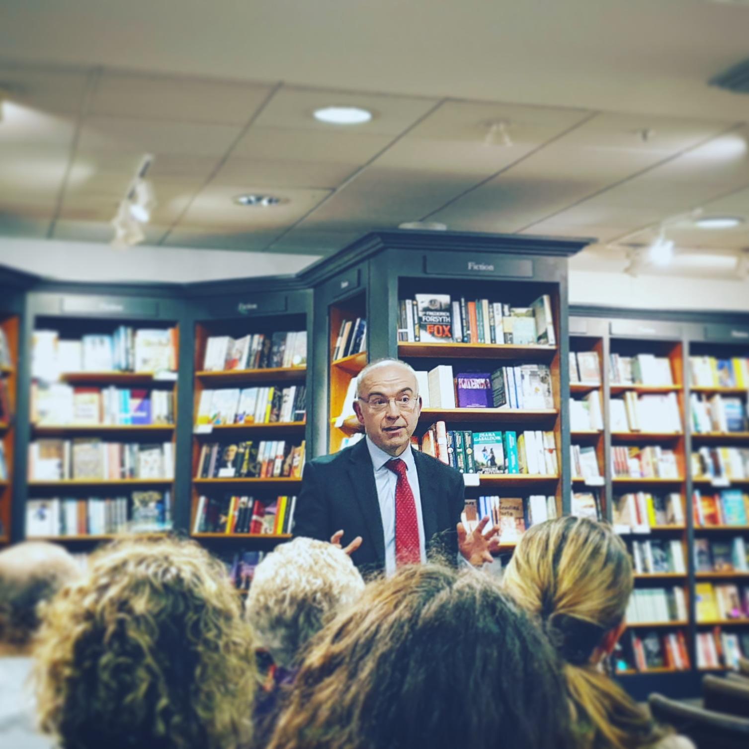Nigel speaking about Admiral Nelson at Jarrolds Bookstore Norwich