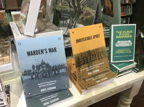 Two of Nigel's books on display in Jarrolds book store, Norwich