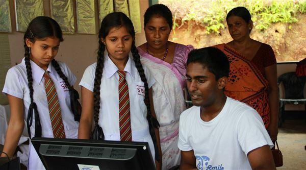 Lasith, one of our future leaders, working in a school in Sri Lanka